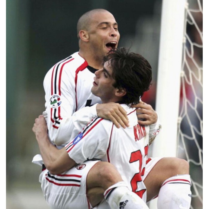 Long Sleeve AC Milan 2006-07 Away Retro Soccer Jersey - Fan Version