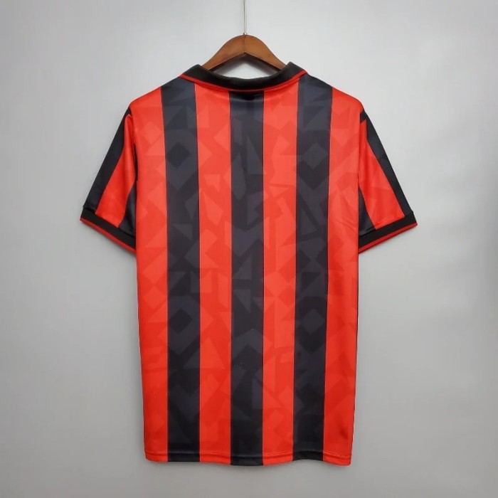 AC Milan 1993-94 Home Retro Soccer Jersey - Fan Version