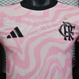Familia #10 Flamengo Pink Player Version Soccer Jersey 2023 带胸前广告 球员版 ★★