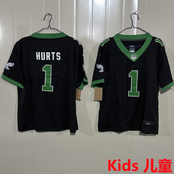 HURTS #1 Philadelphia Eagles Kids NFL Jersey 老鹰
