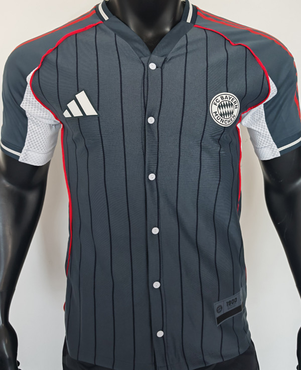 2025/26 BFC Grey Baseball Player Version T-Shirt  硅胶版