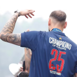 队微白色塔 CHAMPIONS OF EUROPE 25 ICIC'EST PARIS PSG Champion Font 巴离冠军字(You can buy it Or tell me to print it on the Jersey )