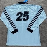 2025/26 AD x oasis #25 Light Blue Retro Style Fans Long Seelve Soccer Jersey (Have No.25 带号码）