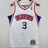 1996/97 76ers IVERSON #3 White Retro NBA Jersey