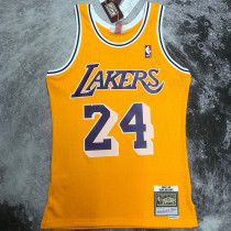 2007/08 Lakers BRYANT #24 Retro Yellow NBA Jerseys热压