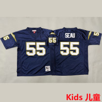 SEAU #55 Los Angeles Chargers Retro Kids NFL Jersey 闪电