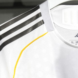 2025/26 RM Home White Long Sleeve Player Version Soccer Jersey