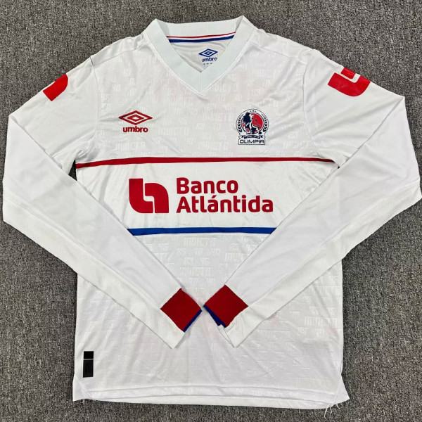 2025/26 CD Olimpia Home Long Sleeve Fans Soccer Jersey 洪甲奥林匹亚