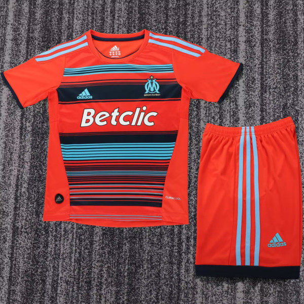 2011/2012 MS Away Red Retro Kids Soccer Jersey