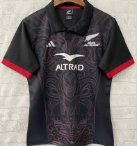 2025/26 All Blacks Home Black Rugby Shirt 全黑 有领