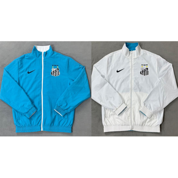 2012/13 Santos White And Blue Retro Reversible Windbreaker 双面