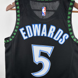 Timberwolves EDWARDS #5 Black Retro NBA Jerseys