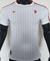 2025/26 M Utd White Retro Style Player Version Soccer Jersey