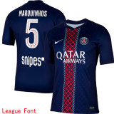 2025/26 PSG 1:1 Quality Home Blue Fans Soccer Jersey