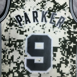 2013/14 Spurs PARKER #9 Camo Retro NBA Jerseys 热压