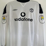 2000/2001 M Utd Away White Retro Fans Soccer Jersey（Vodafone）