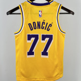 Lakers DONCIC #77 Yellow Kids NBA Jersey 童装