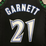 1997/98 Timberwolves GARNETT #21 Black Retro  NBA Jerseys 热压