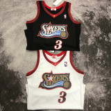 1997/98 76ers IVERSON #3 Retro White NBA Jerseys热压