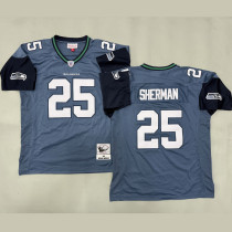 SHERMAN #25 Men's Seattle Seahawks Retro NFL Jersey 海鹰