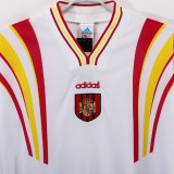 1996 Spain Away White Retro Soccer Jersey