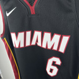 2024/25 Miami Heat JAMES #6 Black Kids NBA Jersey