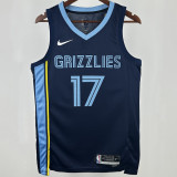 Grizzlies KAWAMURA #17 Dark Blue NBA Jerseys Hot Pressed