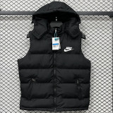 2026/27 NK Black Cotton Vest Jacket J5503 黑色带帽