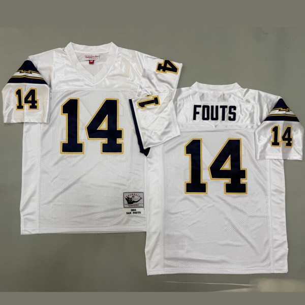 FOUTS #14 Men's Los Angeles Chargers Retro NFL Jersey 闪电