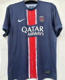 CHAMPIONS OF EUROPE 25 ICIC'EST PARIS PSG 1:1 Quality Home Blue Fans Soccer Jersey 白色底队微2024/25 带星塔★★