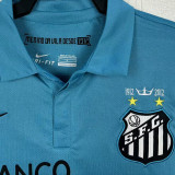 2012/13 Santos Blue Retro Long Sleeve Soccer Jersey