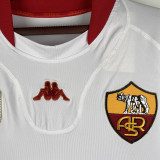 2001/02 Roma Away White Long Sleeve Retro Soccer Jersey