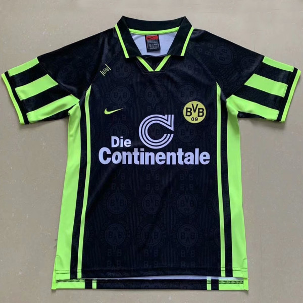 1996 BVB Retro Black Soccer Jersey