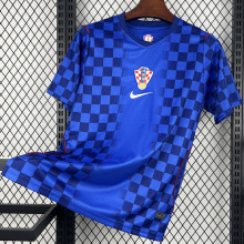 2026/27 Croatia Away Blue Fans Soccer Jersey 背后有格子