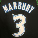 2018 Timberwolves MARBURY # 3 Black Retro NBA Jerseys Hot Pressed