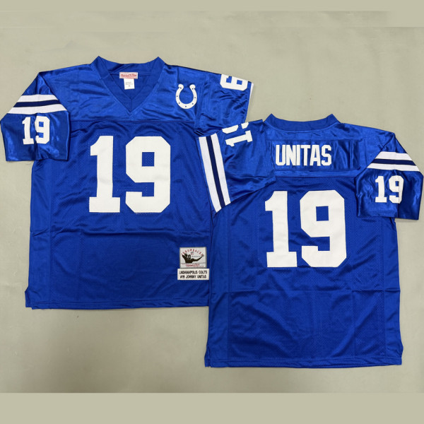 UNITAS #19 Men's Indianapolis Colts Retro NFL Jersey  小马