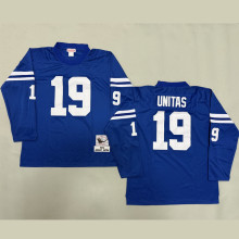 UNITAS #19 Men's Indianapolis Colts Retro NFL Jersey 小马 长袖