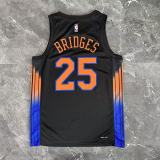 2026 NY Knicks BRIDGES #25 Black NBA Jersey