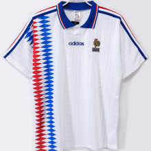 1994 France Away White Retro Soccer Jersey
