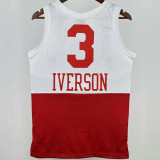 2003/04 76ers IVERSON #3 Red White Retro NBA Jerseys 热压