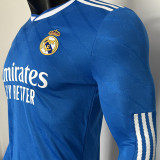 2025/26 RM Third Blue Player Version Long Sleeve Soccer Jersey