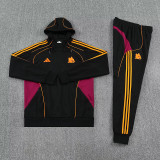 2026/27 Roma Black Hoody Thickened Fluff Zipper Jacket Tracksuit