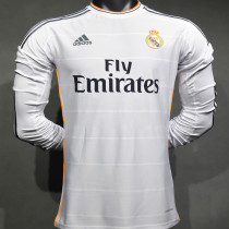 2013/14 RM White Home Retro Player Version Long Sleeve Soccer Jersey  球员版