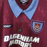 1995/97 West Ham Home Retro Long Sleeve  Jersey