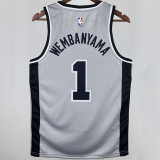 2021 Spurs WEMBANYAMA #1 Grey NBA Jerseys