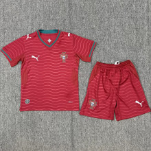 2026/27 Portugal Home Red Kids Soccer Jersey 红色裤子