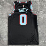 2026 Bulls WHITE #0 Black NBA Jerseys