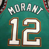 Grizzlies Morant #12 Green NBA Jerseys Hot Pressed