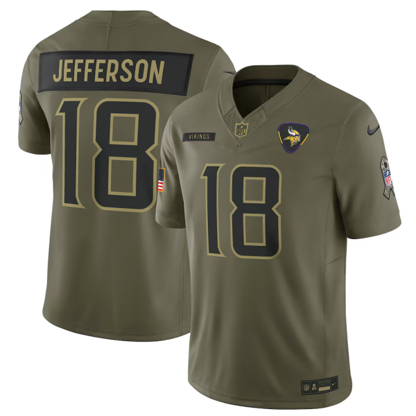 JEFFERSON #18 Men's Minnesota Vikings NFL Jersey 维京人