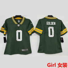 GOLDEN #0 Green Bay Packers Girl NFL Jersey 包装工
